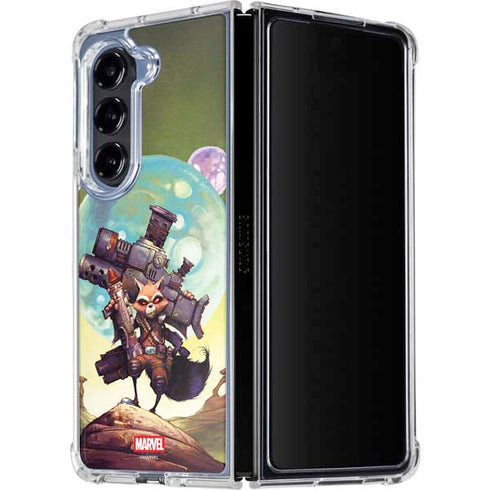 Marvel Rocket Raccoon Armored Arsenal Galaxy Z Fold5 5G Clear Case